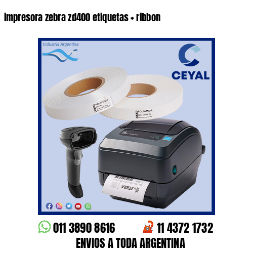 impresora zebra zd400 etiquetas   ribbon