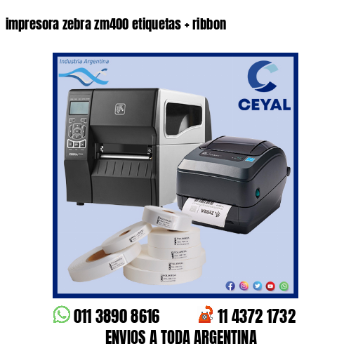 impresora zebra zm400 etiquetas   ribbon