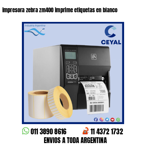 impresora zebra zm400 imprime etiquetas en blanco