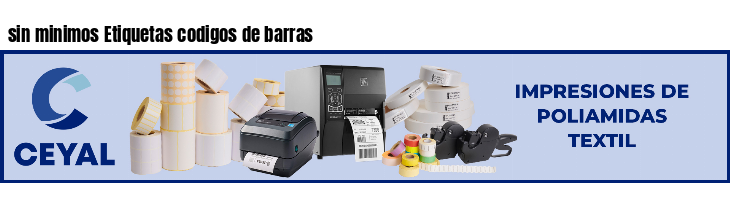 sin minimos Etiquetas codigos de barras