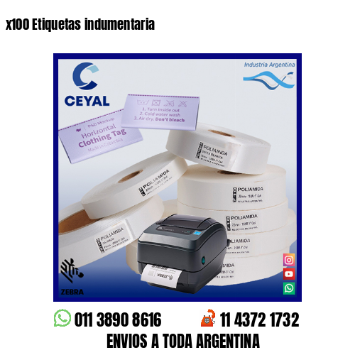 x100 Etiquetas indumentaria