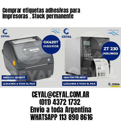 Comprar etiquetas adhesivas para impresoras . Stock permanente