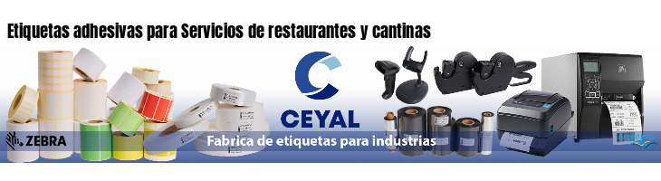 Etiquetas adhesivas para Servicios de restaurantes y cantinas