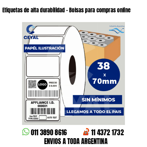 Etiquetas de alta durabilidad – Bolsas para compras online