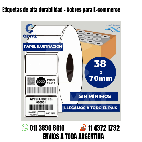 Etiquetas de alta durabilidad – Sobres para E-commerce