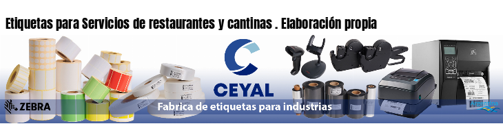 Etiquetas para Servicios de restaurantes y cantinas . Elaboración propia