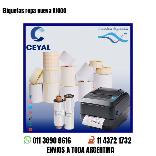 Etiquetas ropa nueva X1000