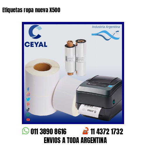 Etiquetas ropa nueva X500
