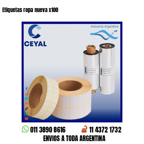 Etiquetas ropa nueva x100