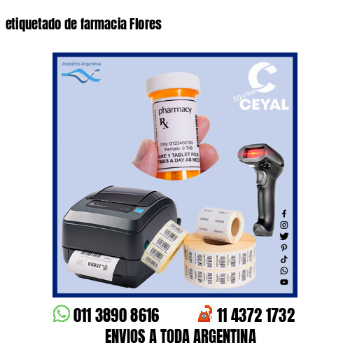etiquetado de farmacia Flores