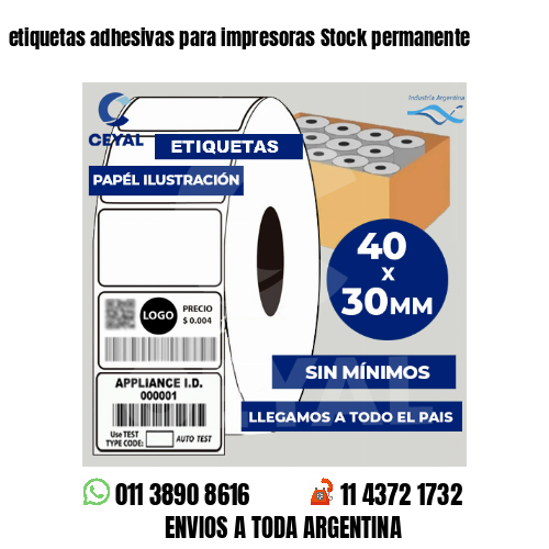etiquetas adhesivas para impresoras Stock permanente