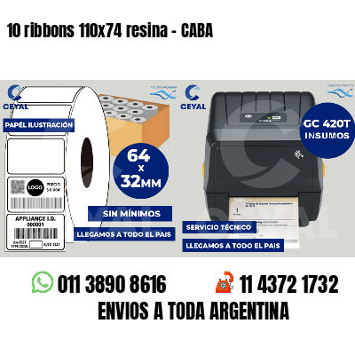 10 ribbons 110x74 resina - CABA