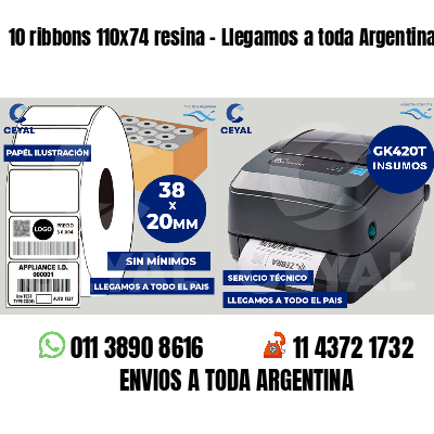 10 ribbons 110x74 resina - Llegamos a toda Argentina