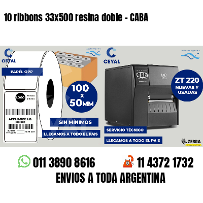 10 ribbons 33x500 resina doble - CABA
