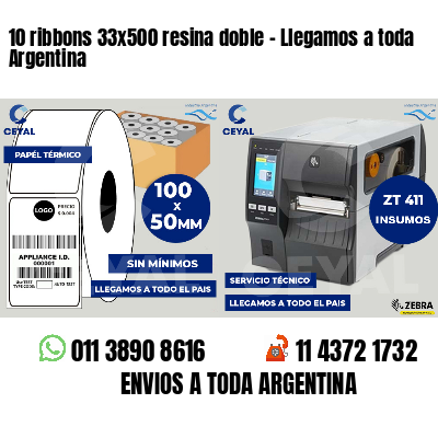 10 ribbons 33x500 resina doble - Llegamos a toda Argentina