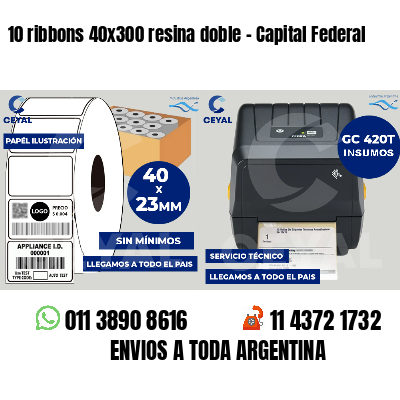 10 ribbons 40x300 resina doble - Capital Federal