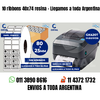 10 ribbons 40x74 resina - Llegamos a toda Argentina