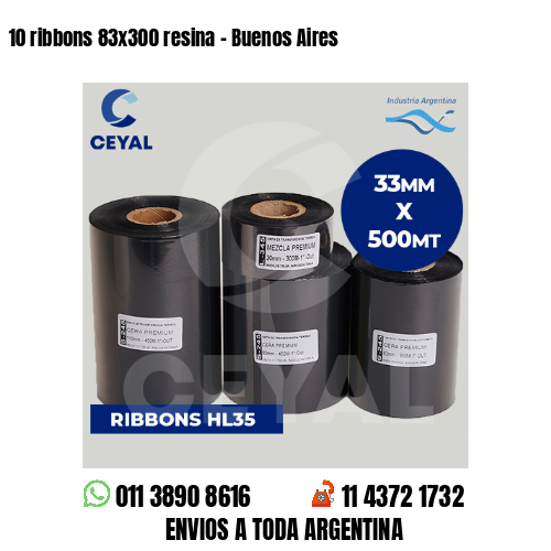10 ribbons 83×300 resina – Buenos Aires