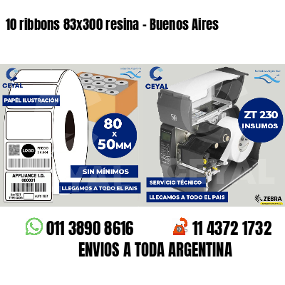 10 ribbons 83x300 resina - Buenos Aires