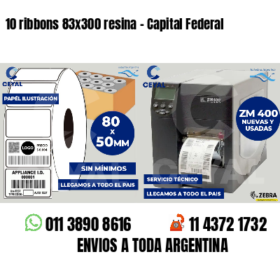 10 ribbons 83x300 resina - Capital Federal