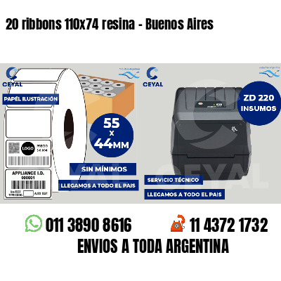 20 ribbons 110x74 resina - Buenos Aires