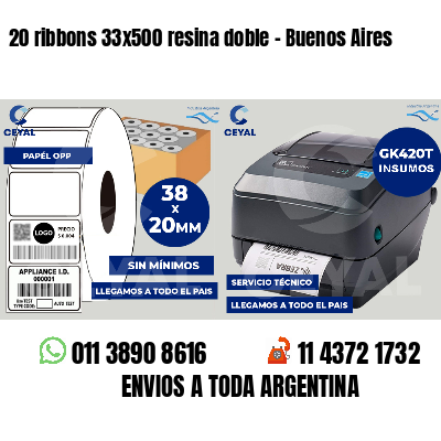 20 ribbons 33x500 resina doble - Buenos Aires