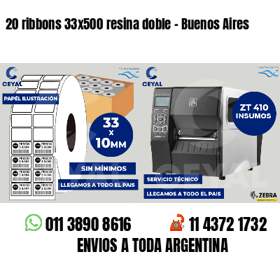 20 ribbons 33x500 resina doble - Buenos Aires