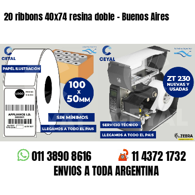 20 ribbons 40x74 resina doble - Buenos Aires