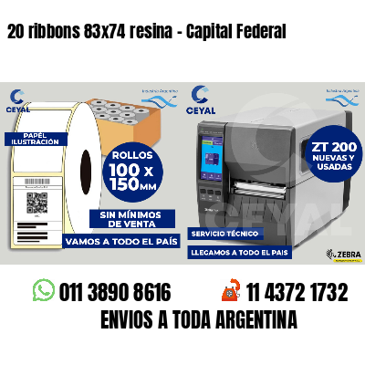 20 ribbons 83x74 resina - Capital Federal