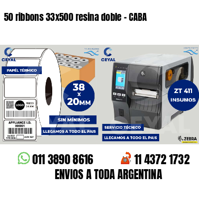 50 ribbons 33x500 resina doble - CABA