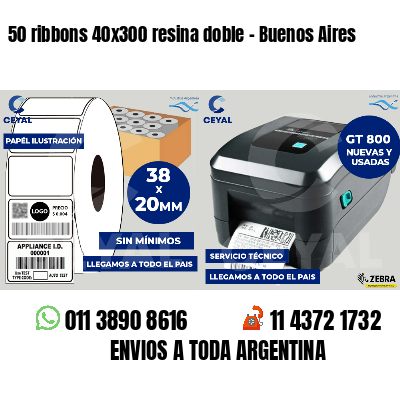 50 ribbons 40x300 resina doble - Buenos Aires