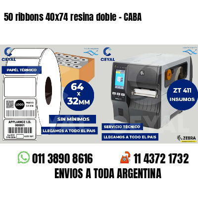 50 ribbons 40x74 resina doble - CABA