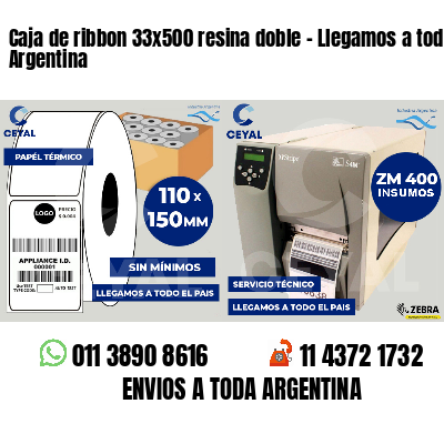 Caja de ribbon 33x500 resina doble - Llegamos a toda Argentina
