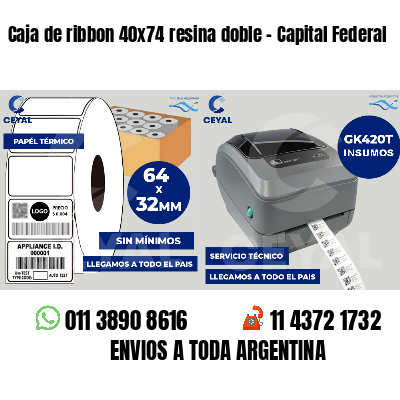 Caja de ribbon 40x74 resina doble - Capital Federal