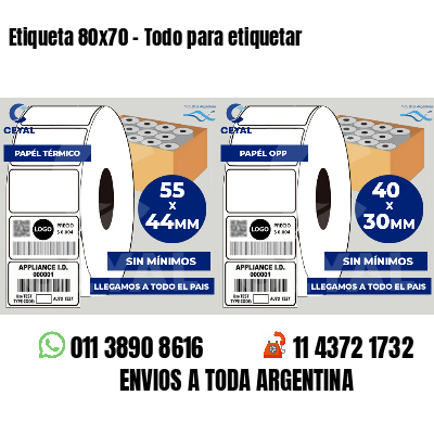Etiqueta 80x70 - Todo para etiquetar