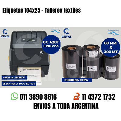 Etiquetas 104x25 - Talleres textiles