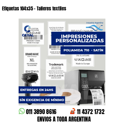 Etiquetas 104x35 - Talleres textiles