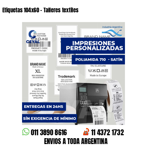 Etiquetas 104x60 - Talleres textiles