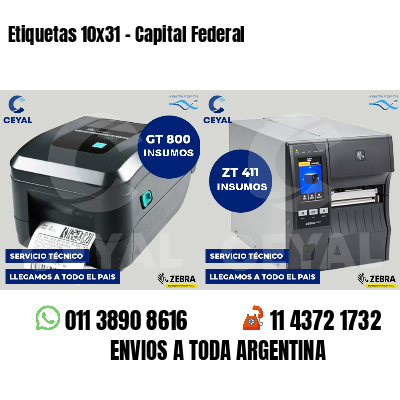 Etiquetas 10x31 - Capital Federal