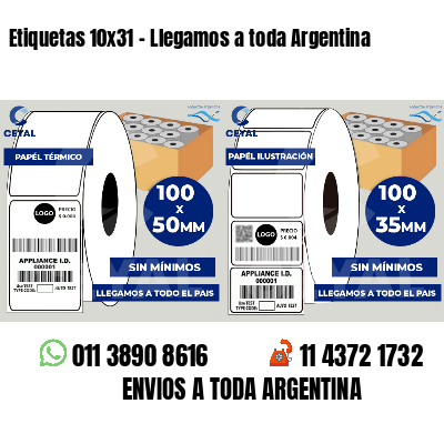 Etiquetas 10x31 - Llegamos a toda Argentina