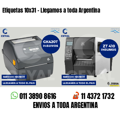 Etiquetas 10x31 - Llegamos a toda Argentina