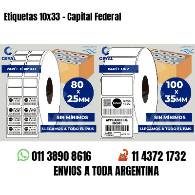 Etiquetas 10x33 - Capital Federal