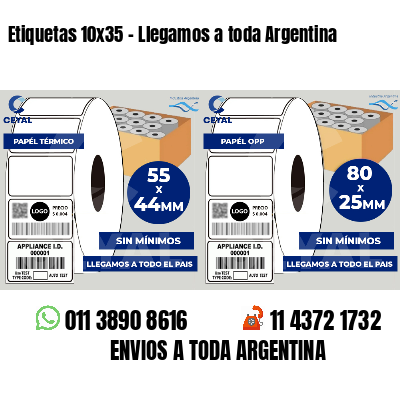 Etiquetas 10x35 - Llegamos a toda Argentina