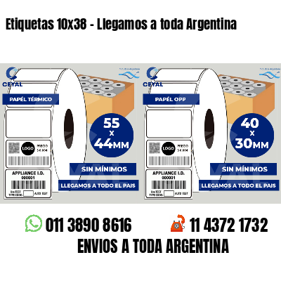 Etiquetas 10x38 - Llegamos a toda Argentina