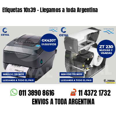 Etiquetas 10x39 - Llegamos a toda Argentina