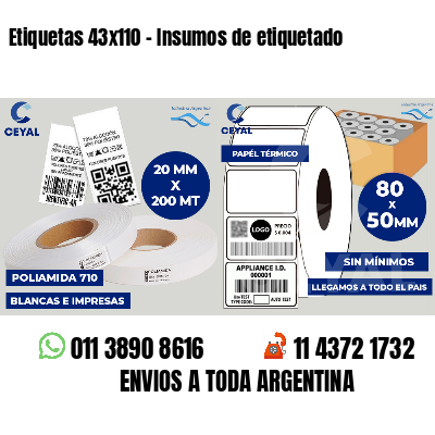 Etiquetas 43x110 - Insumos de etiquetado