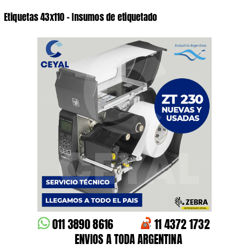 Etiquetas 43x110 - Insumos de etiquetado