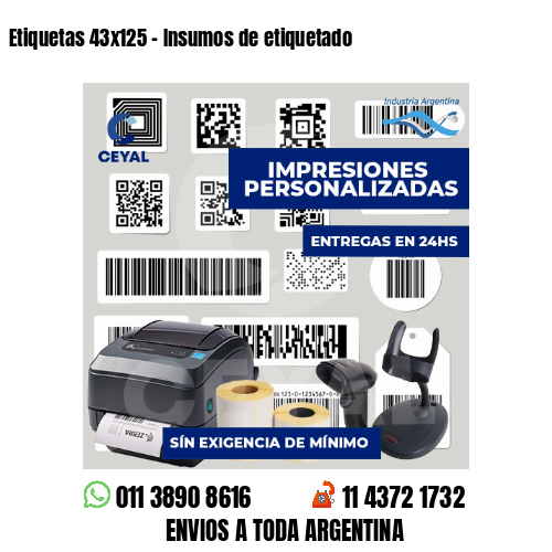 Etiquetas 43x125 - Insumos de etiquetado