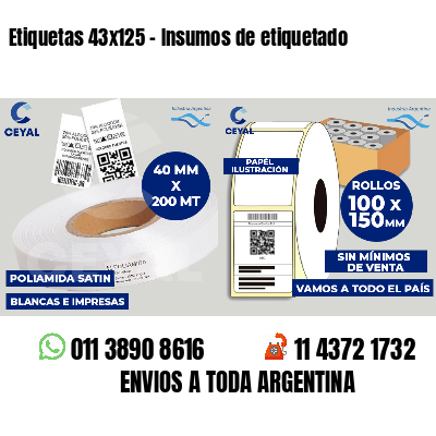 Etiquetas 43x125 - Insumos de etiquetado