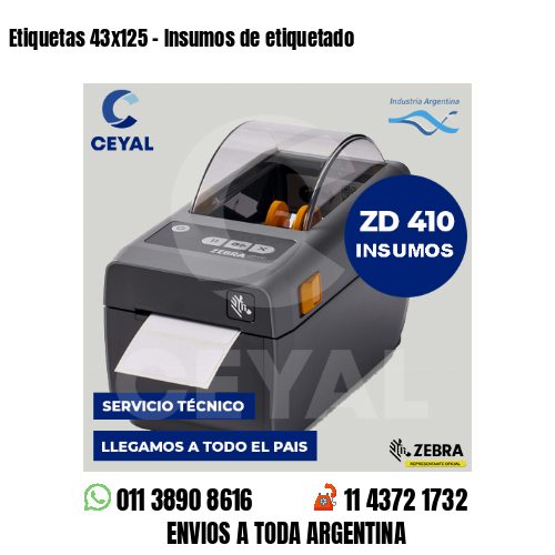 Etiquetas 43x125 - Insumos de etiquetado